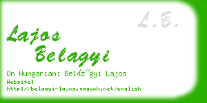 lajos belagyi business card